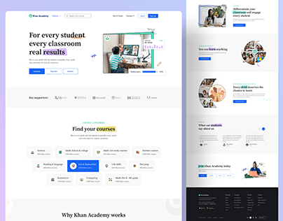 Khan Academy Website Redesign Concept