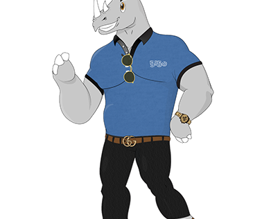 Ricky the Rhino - Mascot for 5150DMG