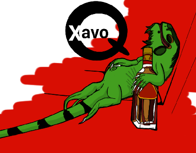 caricatura la iguana alegre