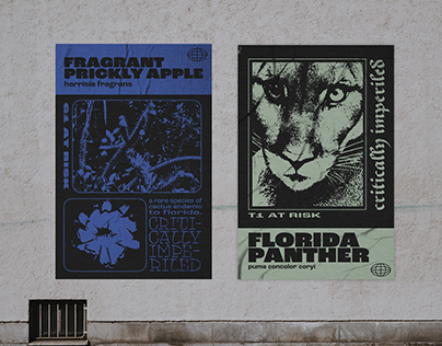 Brutalist Design Endangered Species Posters