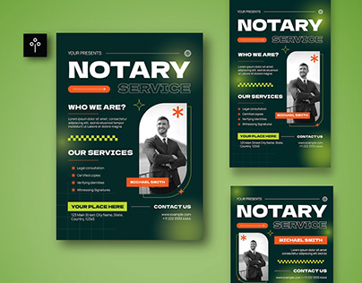 Green Gradient Notary Service Flyer Set