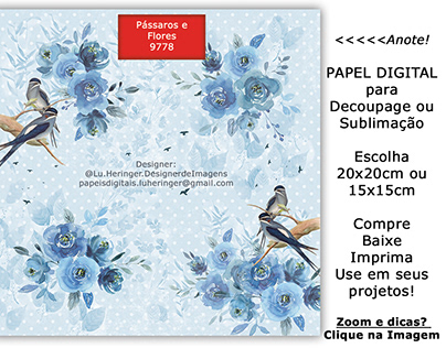 Papel p Decoupage - Decoupage Paper 9778