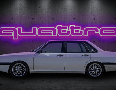 Audi Quattro Neon Lights Photoshop