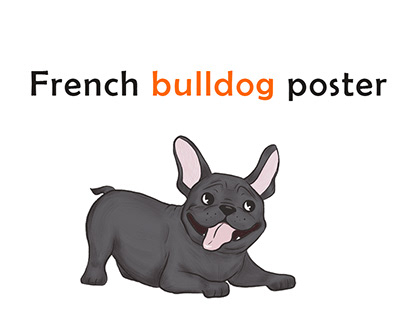 Poster with French bulldog emotions