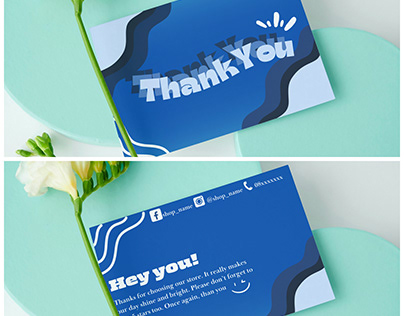 Blue Thankyou Card