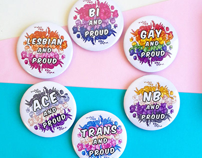 Product - LGBT metallig Badges