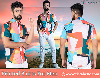 Multicolor Abstract Half Sleeves Printed Shirts for Men