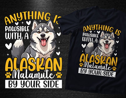 Alaskan malamute t shirt design