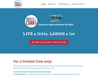 Suds & Corks Wordpress Website
