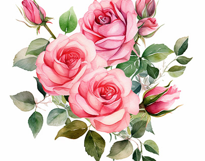 water color clip’s art bunch of roses