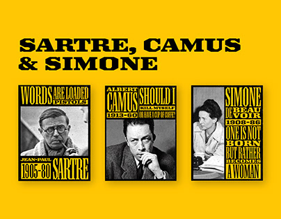 Philosopher Posters // Sartre, Camus, & Simone