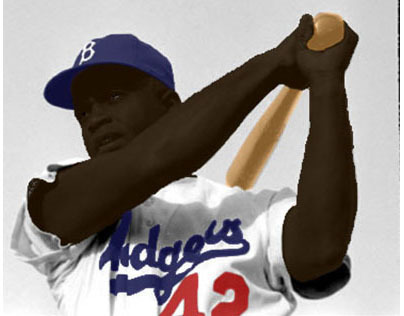 Black and White Jackie Robinson
