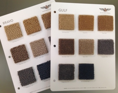 Aircraft Interior Products Carpet Sample Cards
