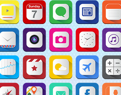 30 Free Long Shadow iOS7 Icons