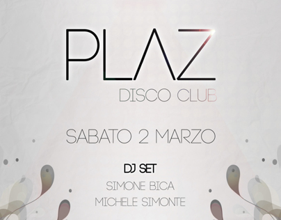 Plaz Disco Club flyer