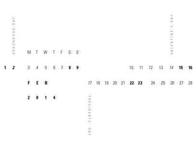 Intermediate Typography: Calendar Project, February