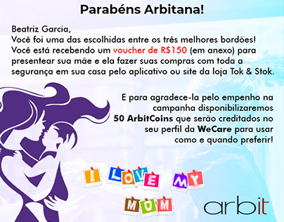 Campanha de Dia das Mães - Endomarketing Arbit