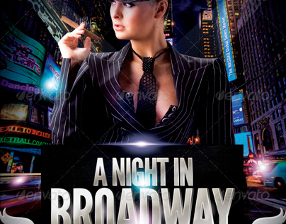 A Night In Broadway Flyer Template