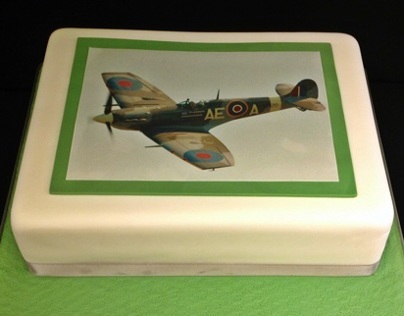 Spitfire edible image cake