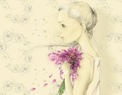 illustration "con flores"