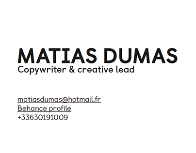 Matias Dumas' Professional Portfolio (2024)