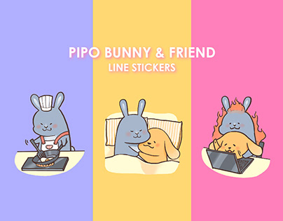 "Pipo bunny & friend" Line Stickers