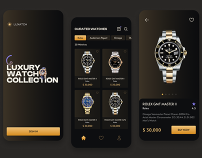 Luxury Watch App UI Design