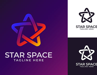 Gradient space star logo design