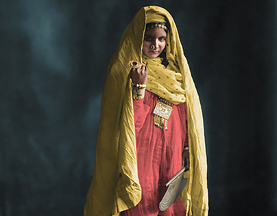 A young Pathan or Pashtun woman, circa 1865.
