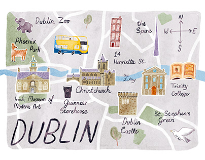 Illustrated Dublin Map