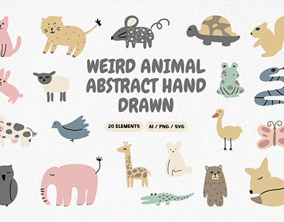 Weird Animal Abstract Hand Drawn