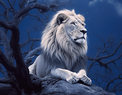Silver Haired Male Lion
