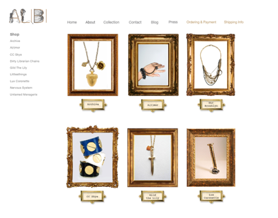 Alibi Jewelry Web Design