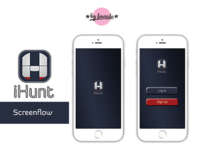 #ihunt Screenflow (fictional app by Olivia Hill)