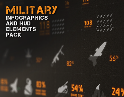 Military Infographics and HUD Elements Pack