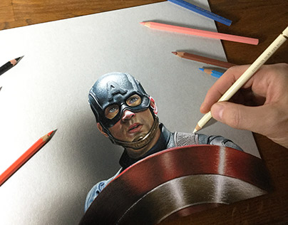Chris Evans / Captain America Drawing by fabio verolino | Saatchi Art-saigonsouth.com.vn