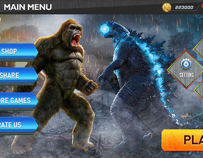 Monster City Smasher Rampage Game UI
