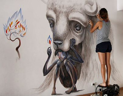 Mural made ​​during the 2013