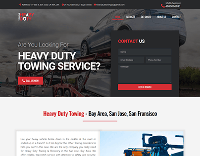 WEbsite for Heavy Duty Towing Service