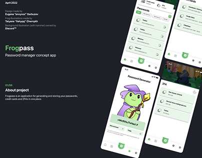 Frogpass. Password manager concept app