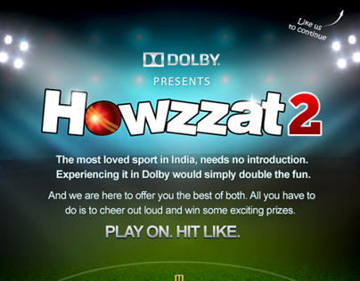 Dolby Howzzat 2 Facebook Game