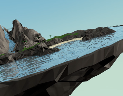 Skull Rock Island - Low Poly 3D Motion