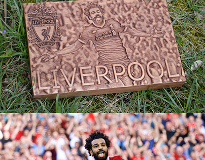 Wooden carved photos on Liverpool's admirer-Option 1