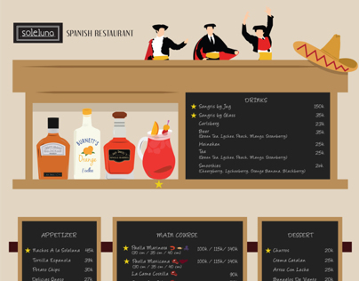 Half of Soleluna Spanish Restaurant Menu (Infographic)
