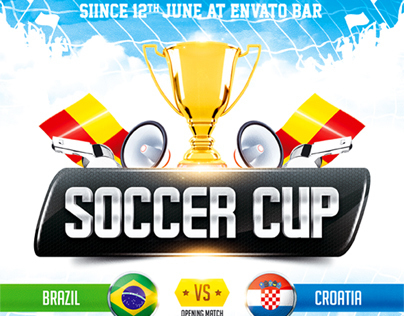 Soccer Cup 2014 poster, PSD Template