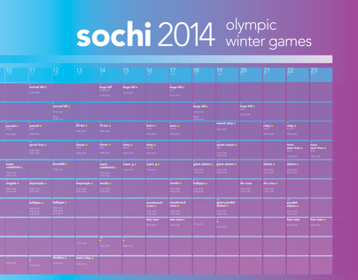 Sochi 2014 Olympic Winter Games Schedule