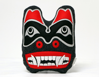 Bear Mask decoration inspired by Haida art