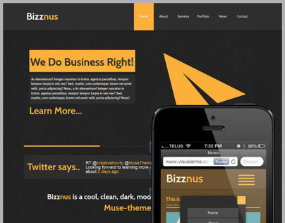Bizznus - Adobe Muse Website Theme