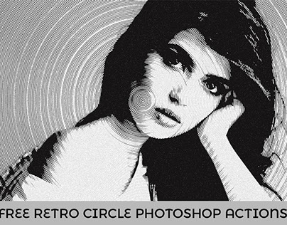 Free Retro Circle Photoshop Actions
