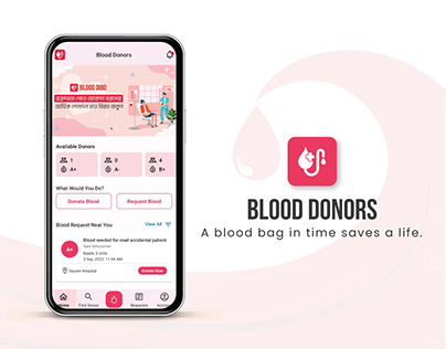 Blood Donors App icon and banner design
